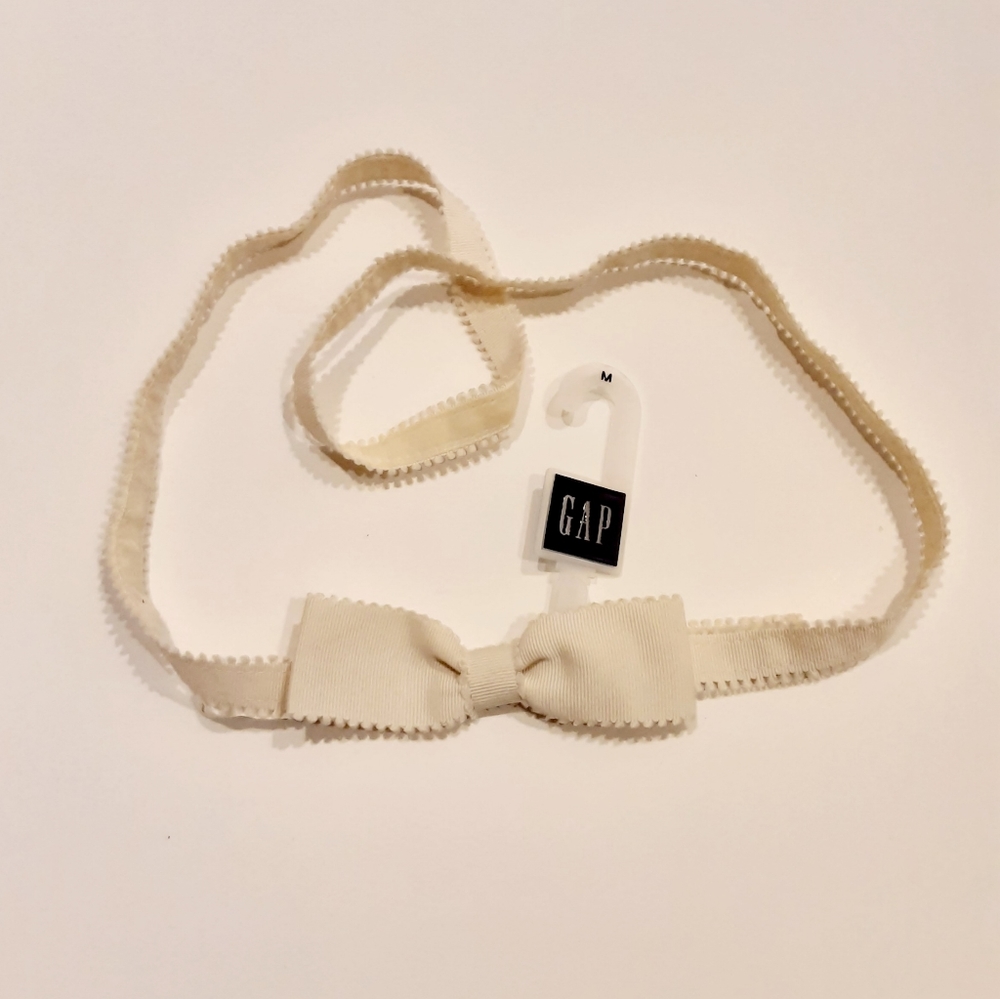 New GAP Women Ivory Grosgrain Ribbon Adjustable Belt Size Medium